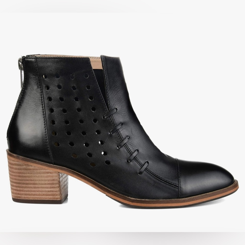 JOURNEE COLLECTION Womens Black Comfort Ulima Round Toe Block Heel Booties 10 M
